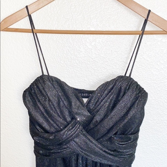 B Darlin Black Gray Sparkly Tank Top Mini Dress - Picture 3 of 11